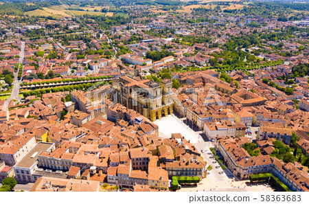 Aerial view of Auch overlooking Cathedral Aerial view of Auch overlooking Cathedral 58363683