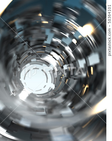 Cg 3d例證旋轉圈子中心背景it Sf未來方向目標可能性 插圖素材 圖庫