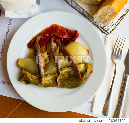 Escalibada with anchovies Escalibada with anchovies 58364121