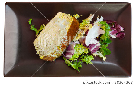 Leek pie with sauce and greens Leek pie with sauce and greens 58364368