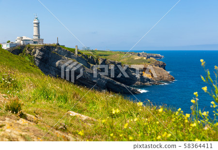 Lighthouse at cape Major (Faro de Cabo Mayor). Santander. Spain Lighthouse at cape Major (Faro de Cabo Mayor). Santander. Spain 58364411