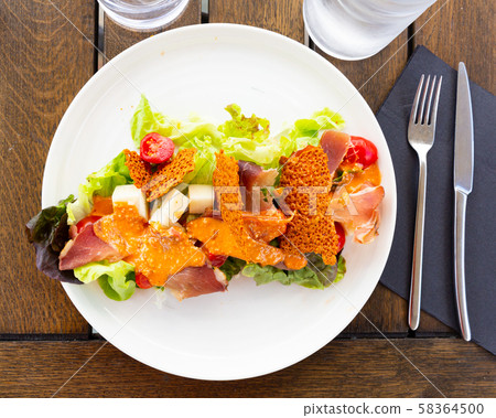 Top view of Basque salad Top view of Basque salad 58364500