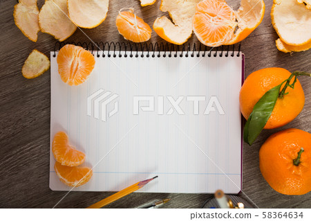 Notebook with writing utensils Notebook with writing utensils 58364634