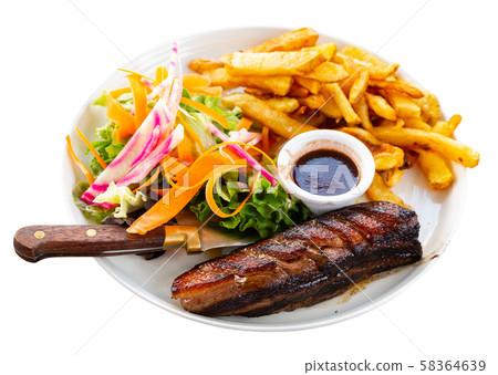 Duck magret breast with raspberry sauce Duck magret breast with raspberry sauce 58364639