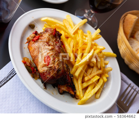 Pork knuckle with french fries Pork knuckle with french fries 58364662