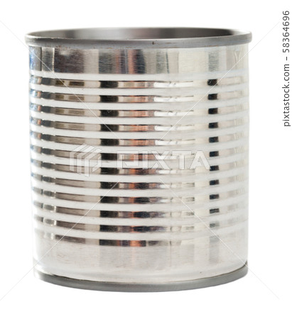 Closed silver tin can Closed silver tin can 58364696