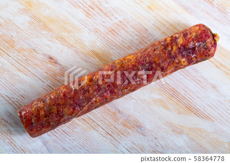 Spanish dry cured pork sausage Salchichon 58364778
