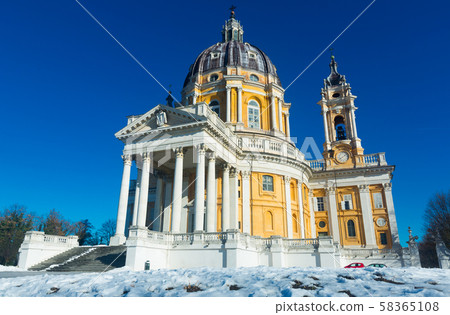 Image of baroque Basilica di Superga church on the Turin 58365108