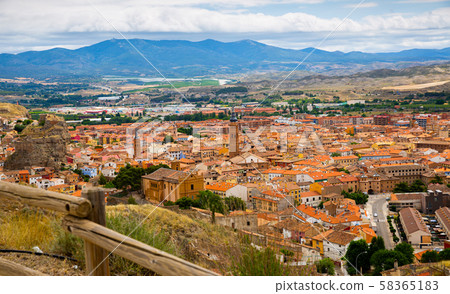 View of Calatayud and buildings at sunny day, Province of Zaragoza View of Calatayud and buildings at sunny day, Province of Zaragoza 58365183