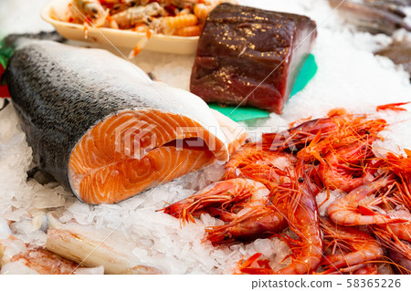 Seafood showcase of fish store Seafood showcase of fish store 58365226