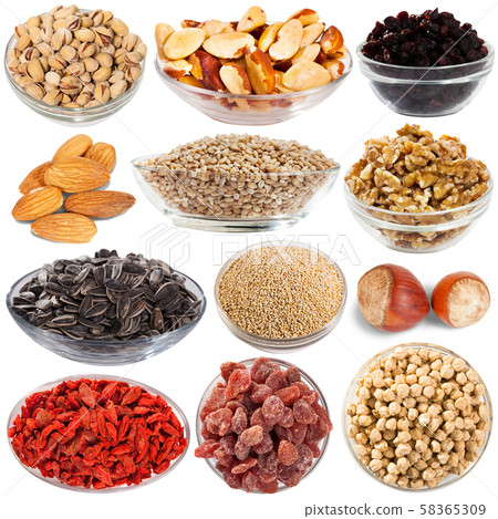 Collection of various dried bulk products 58365309
