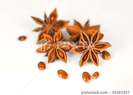 Star Anise isolated on white background herbs and Star Anise isolated on white background herbs and 58365857