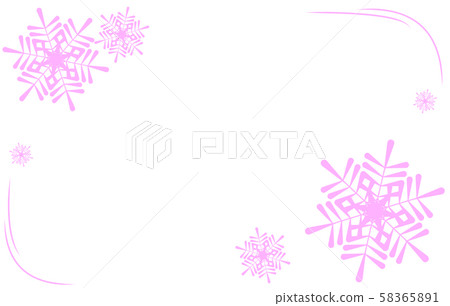 Snowflakes frame (pink) - Stock Illustration [58365891] - PIXTA