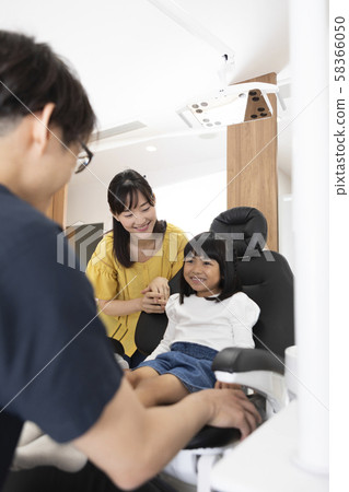 Girl receiving dental treatment 58366050