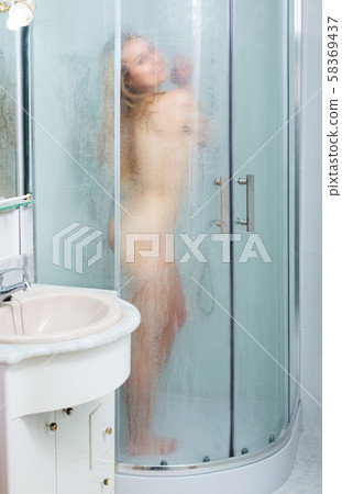 woman washing herself 58369437
