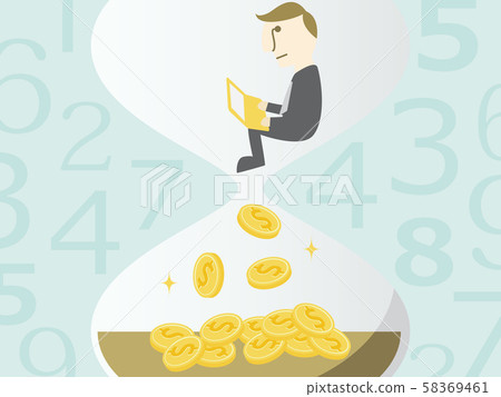沙漏和金錢4，一個通過工作賺錢的人 58369461