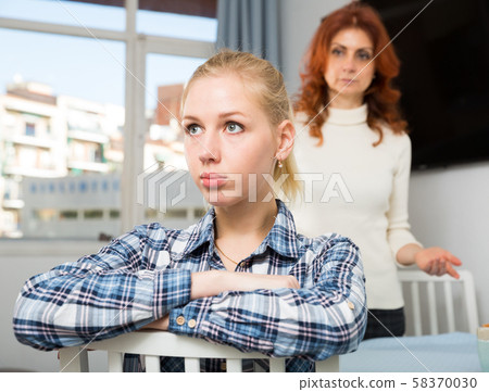 Mature mom apologizes to daughter after quarrel Mature mom apologizes to daughter after quarrel 58370030