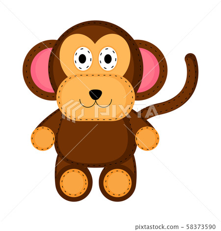 Isolated stuffed monkey toy icon Isolated stuffed monkey toy icon 58373590