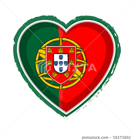 Heart shaped flag of Portugal 58373802