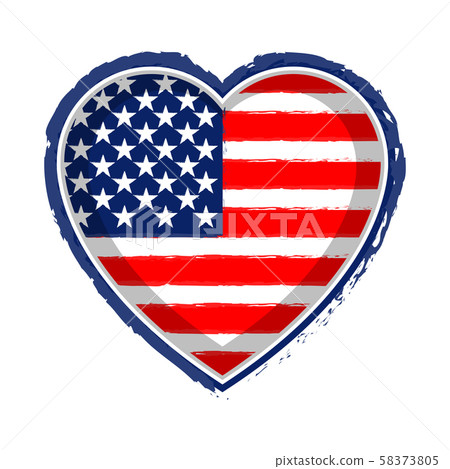 Heart shaped flag of United States Heart shaped flag of United States 58373805
