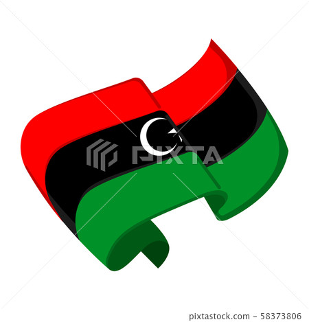 Isolated flag of Libya 58373806