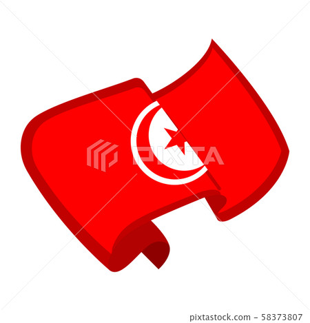 Isolated flag of Tunisia 58373807