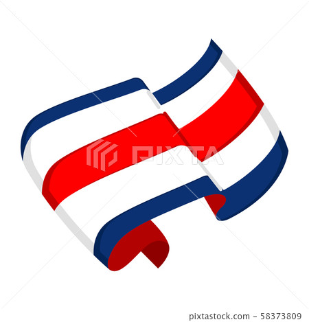 Isolated flag of Costa Rica Isolated flag of Costa Rica 58373809