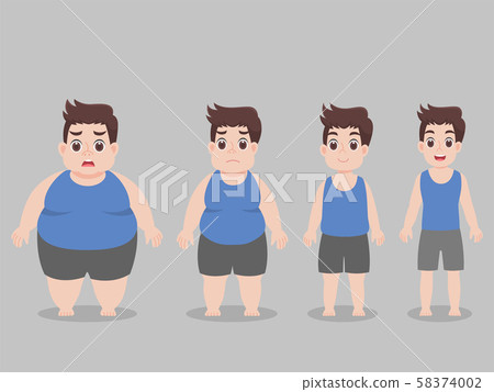 Character Big Fat Man for lose weight Lifestyle 58374002