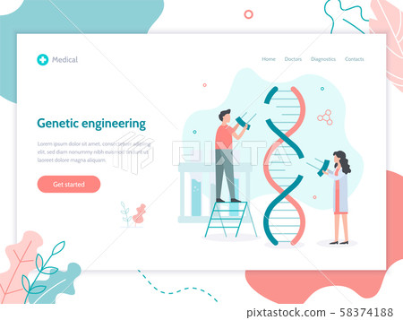 Genetic engineering web banner 58374188