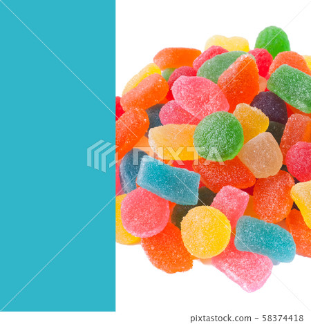 candies or jelly candies on a white background candies or jelly candies on a white background 58374418
