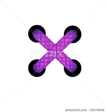 Template lace-up purple cross Template lace-up purple cross 58374846