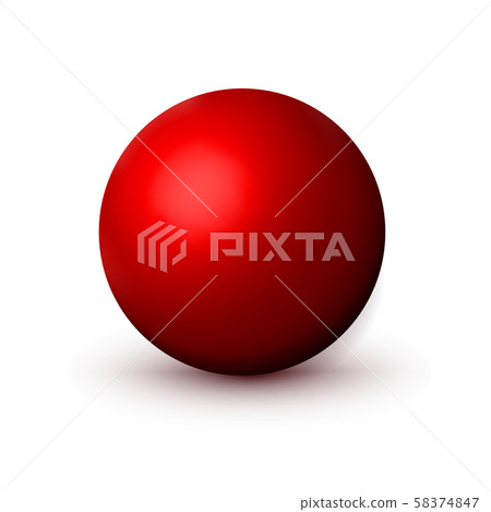Red matte sphere, ball. Mock up 58374847