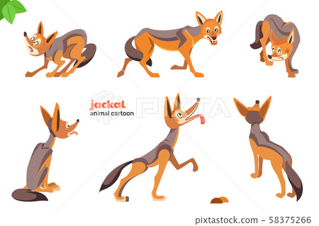 Jackal Cartoon Character Vector illustration. Set of cute cartoon characters. Jackal Cartoon Character Vector illustration. Set of cute cartoon characters. 58375266