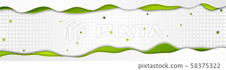 Abstract green and grey tech wavy banner design - Stock Illustration ...