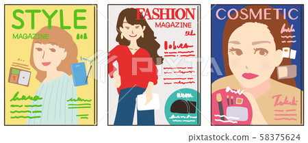 Magazine fashion magazine publication illustration 58375624