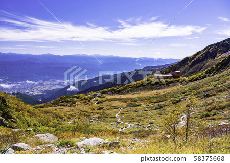 (Nagano) Komagane City, Southern Alps, Mount Fuji distant view from Senjojiki curl 58375668