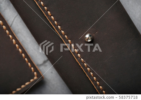 Set wallet and key keeper, purse made of brown 58375718