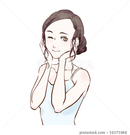 Skincare winking woman Skincare winking woman 58375968