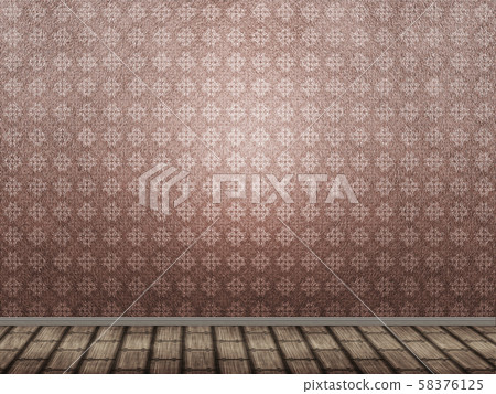 Empty room with old wallpaper Empty room with old wallpaper 58376125