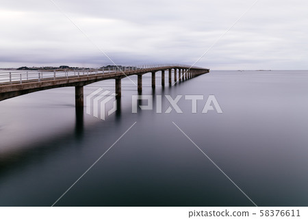 Jetty to ferry in the harbour of Roscoff Jetty to ferry in the harbour of Roscoff 58376611