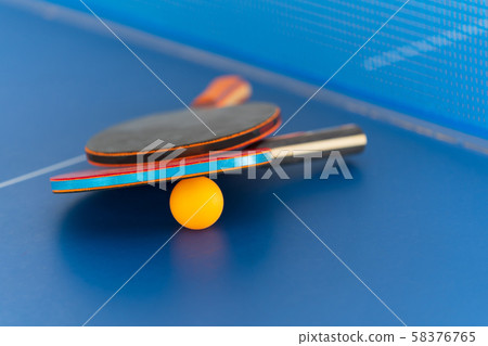 Table tennis racket and ball, Indoor sport Table tennis racket and ball, Indoor sport 58376765