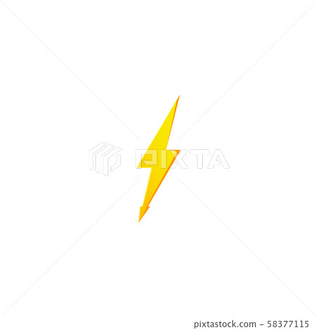 Simple yellow thunderbolt icon. Thunder, bolt and 58377115