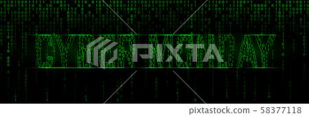 Binary matrix banner for a cyber monday sale Binary matrix banner for a cyber monday sale 58377118