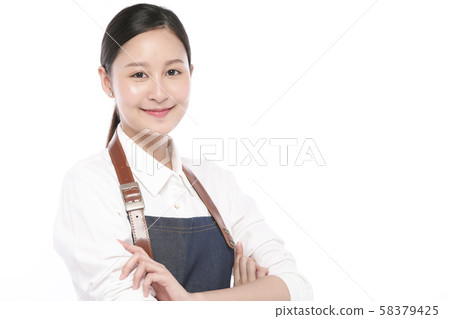 Female cafe clerk Female cafe clerk 58379425