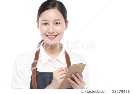 Female cafe clerk 58379428