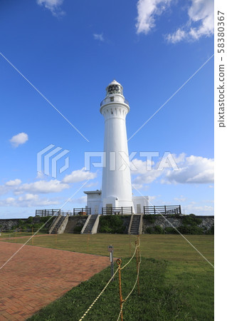 Shiriyazaki Lighthouse and clear sky 58380367