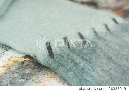 closeup of pastel blanket on the bed texture closeup of pastel blanket on the bed texture 58382049