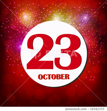 October 23 icon. For planning important day. Banner for holidays and special days. IIllustration October 23 icon. For planning important day. Banner for holidays and special days. IIllustration 58382355