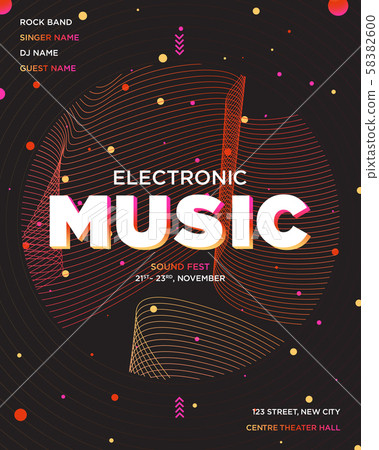 Colorful electronic Music Covers template design Colorful electronic Music Covers template design 58382600