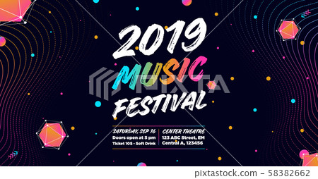 Colorful electronic Music Covers template design 58382662